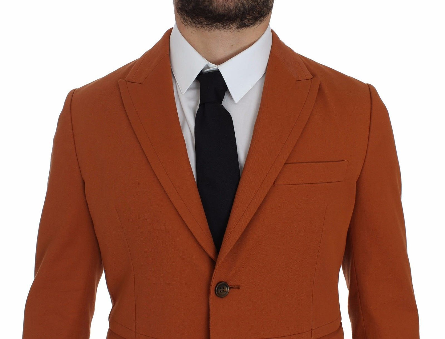 Dolce & Gabbana Eleganter orangefarbener lässiger Blazer aus Baumwollmischung