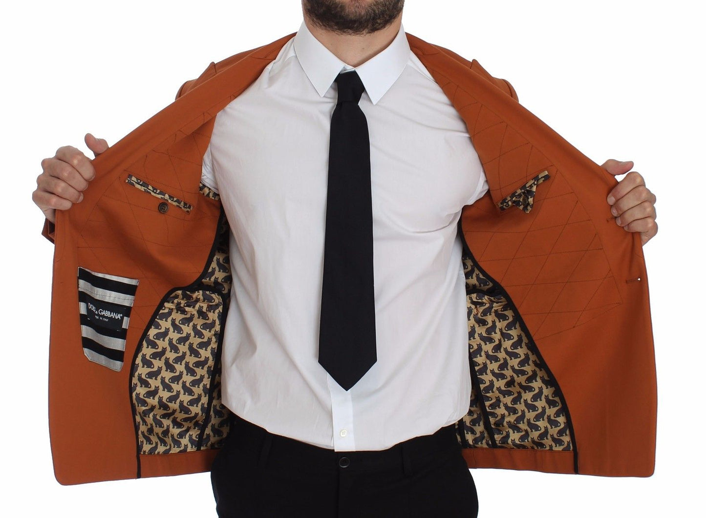 Dolce & Gabbana Eleganter orangefarbener lässiger Blazer aus Baumwollmischung