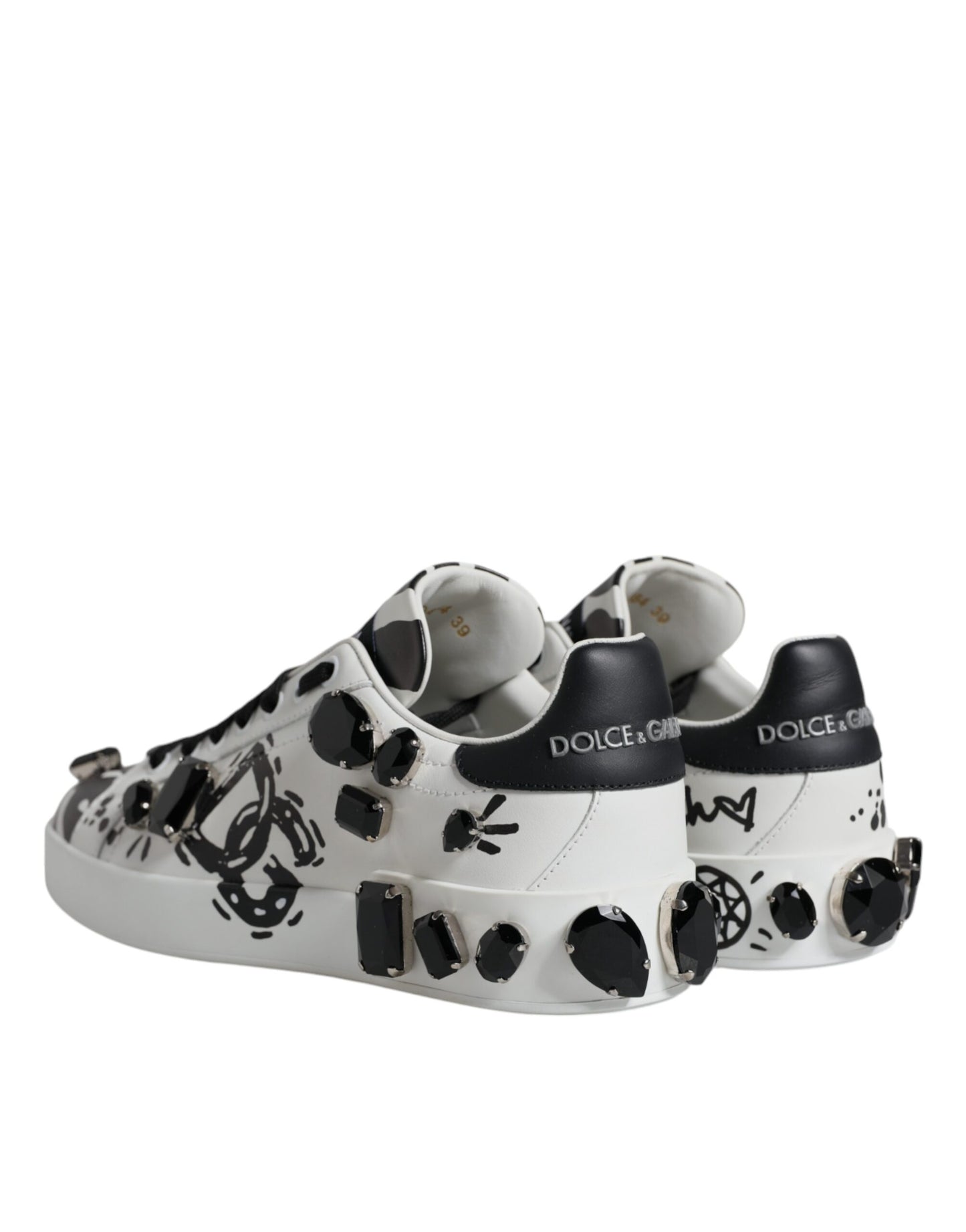 Dolce & Gabbana Weiß Crystal Portofino Low Top Sneaker Schuhe