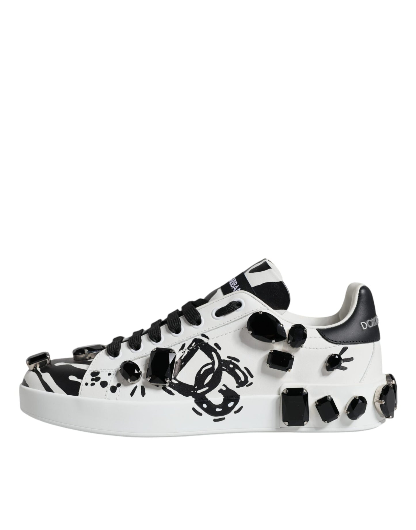 Dolce & Gabbana Weiß Crystal Portofino Low Top Sneaker Schuhe