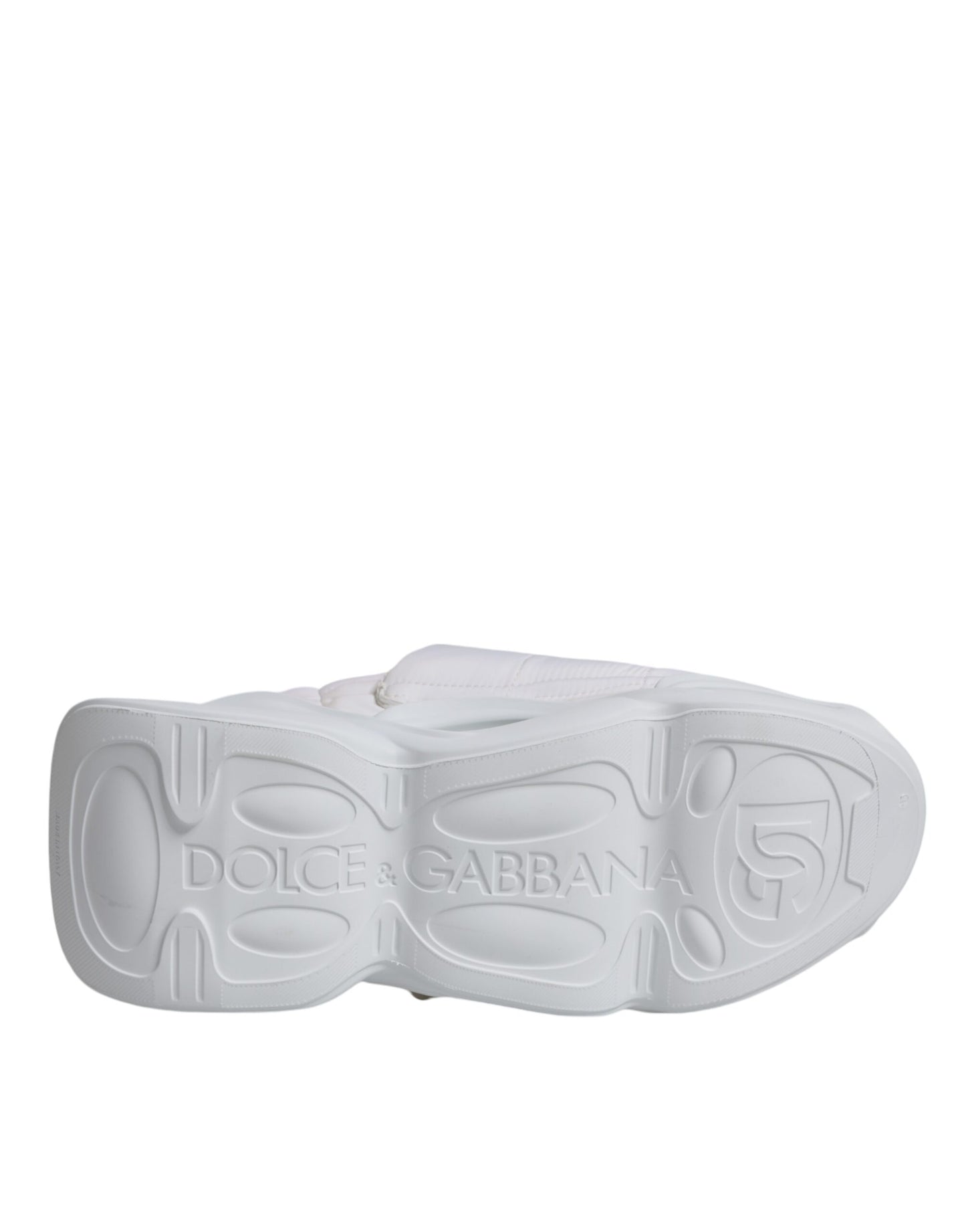 Dolce &amp; Gabbana White Padded Fabric Low Top Sneakers Shoes