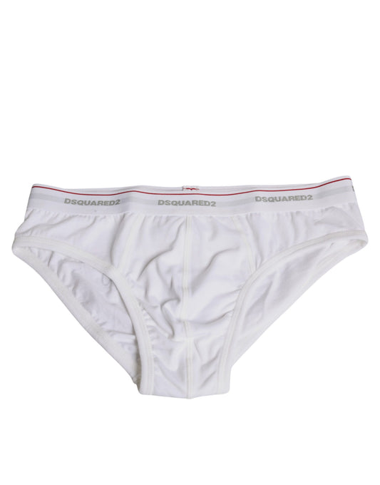 Dsquared² Weiß Baumwolle Stretch Frauen mittlere Taille Panty Unterwäsche