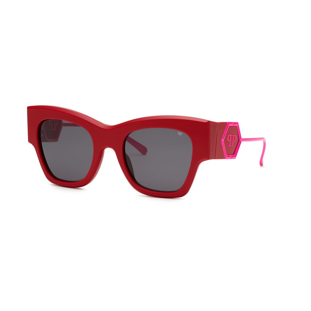 Philipp Plein Rote Acetat-Sonnenbrille