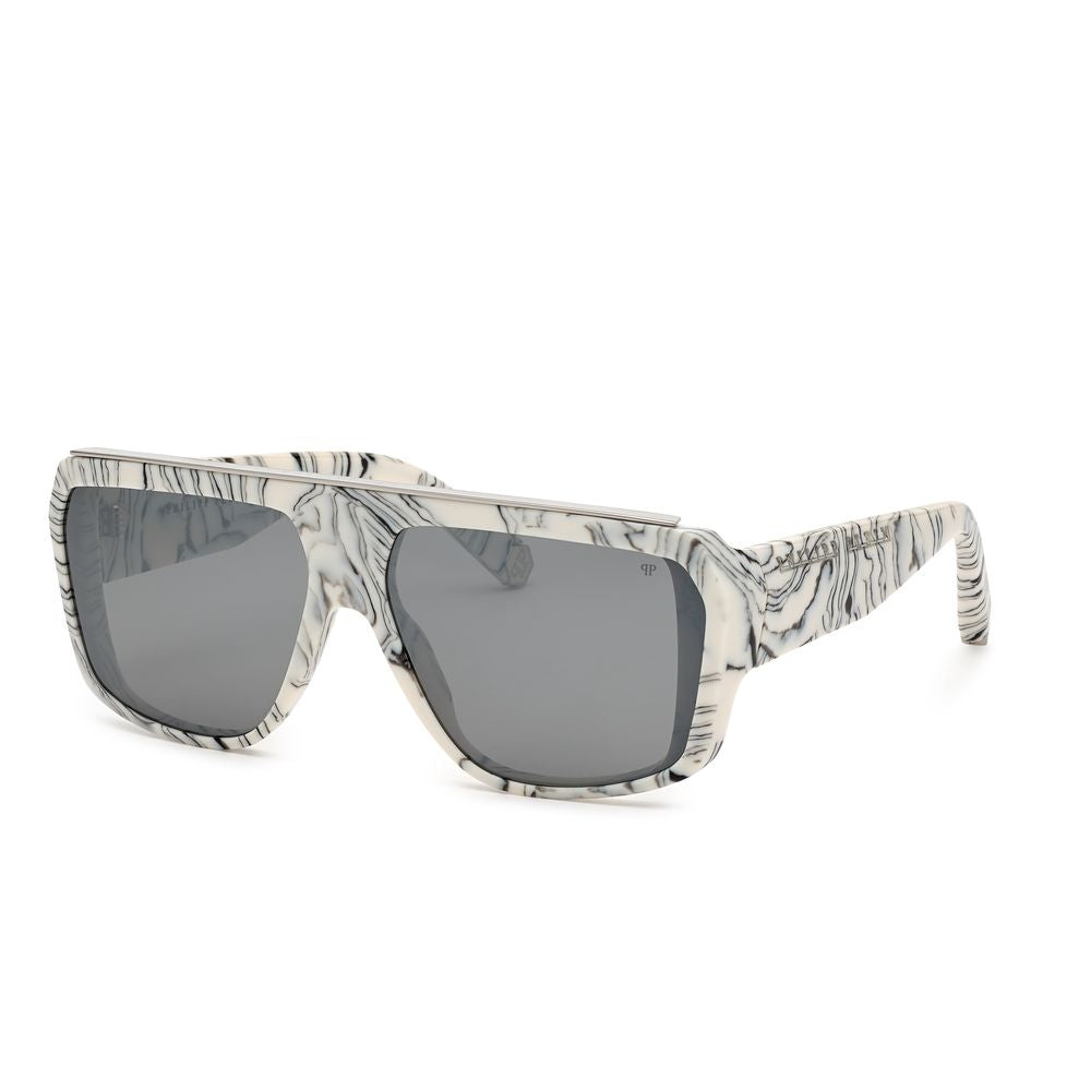 Philipp Plein Weiß gespritzte Sonnenbrille