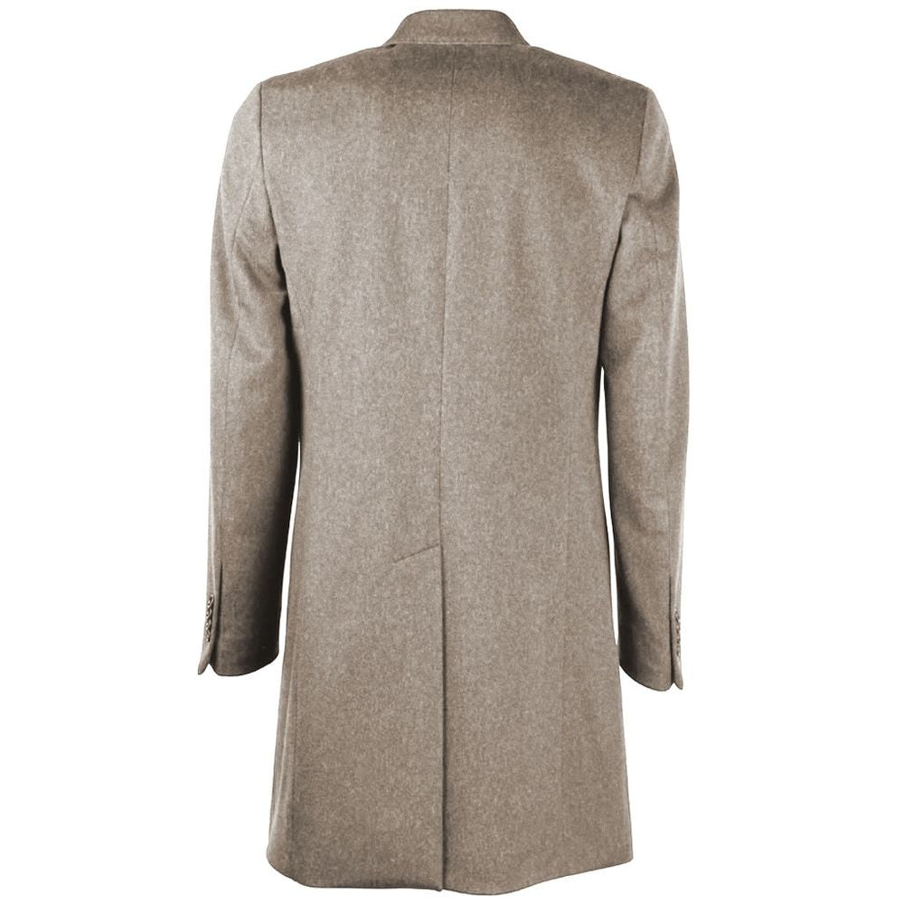 Made in Italy Beige Wolle Herrenjacke