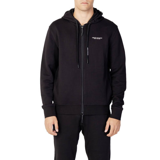 Armani Exchange Black Cotton Hoodie