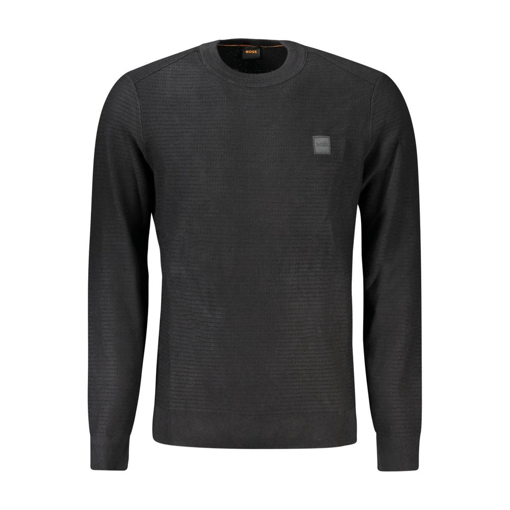 Hugo Boss Schwarzer Baumwollpullover für Männer