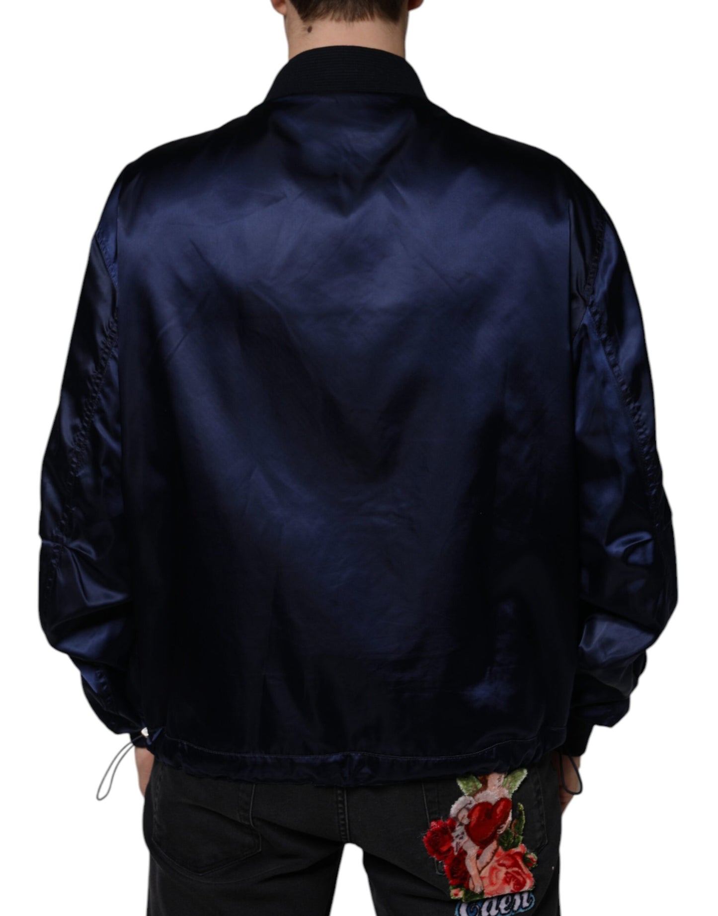 Dolce &amp; Gabbana Blue Crown Heart Full Zip Miesten Bomber-takki