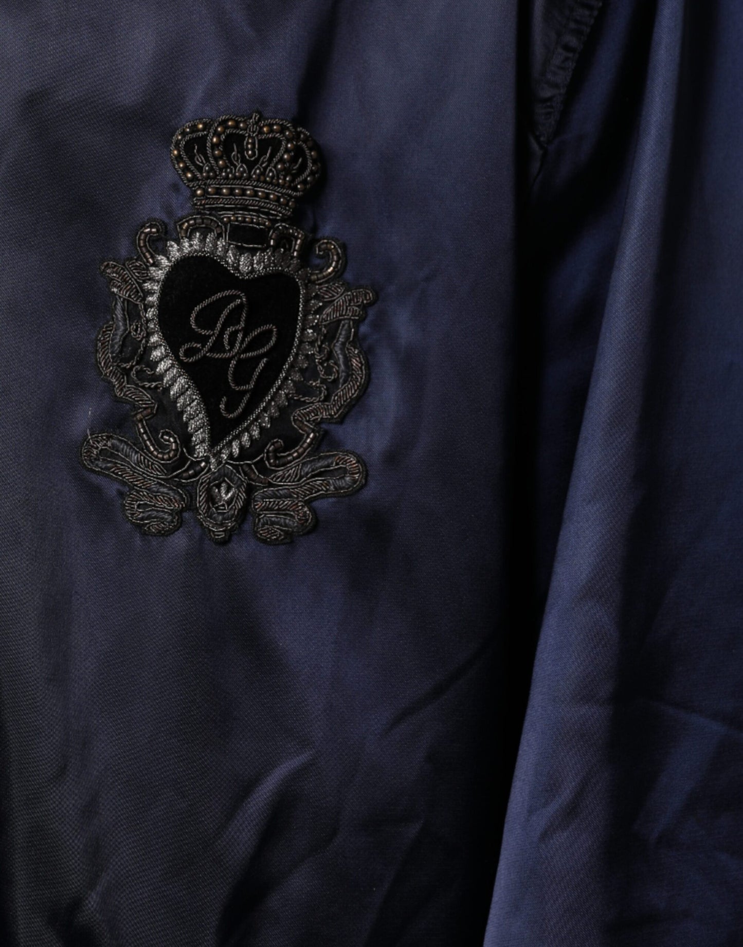 Dolce &amp; Gabbana Blue Crown Heart Full Zip Miesten Bomber-takki