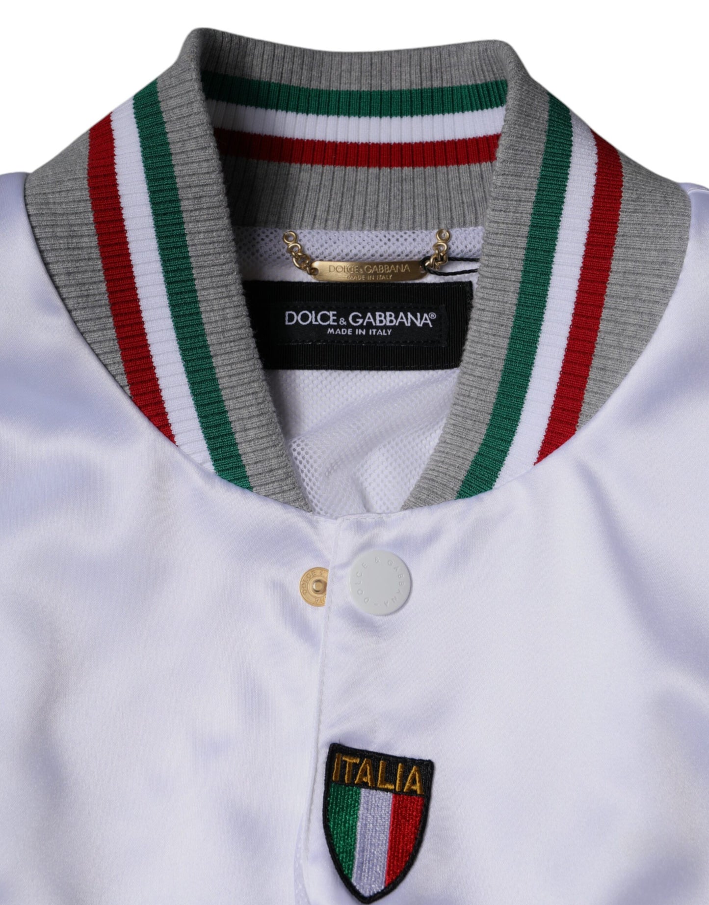 Dolce & Gabbana Multicolor Italia Button Down Bomberjacke