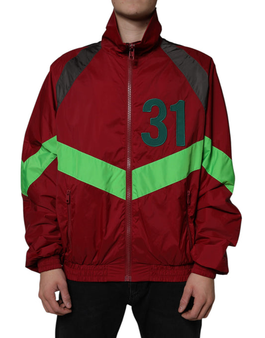 Dolce & Gabbana Multicolor Nylon Windbreaker Jacke mit durchgehendem Reißverschluss