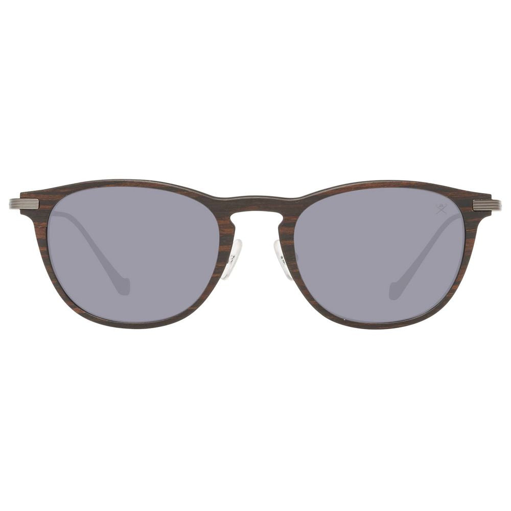 Hackett Brown Wood and Metal Sunglasses