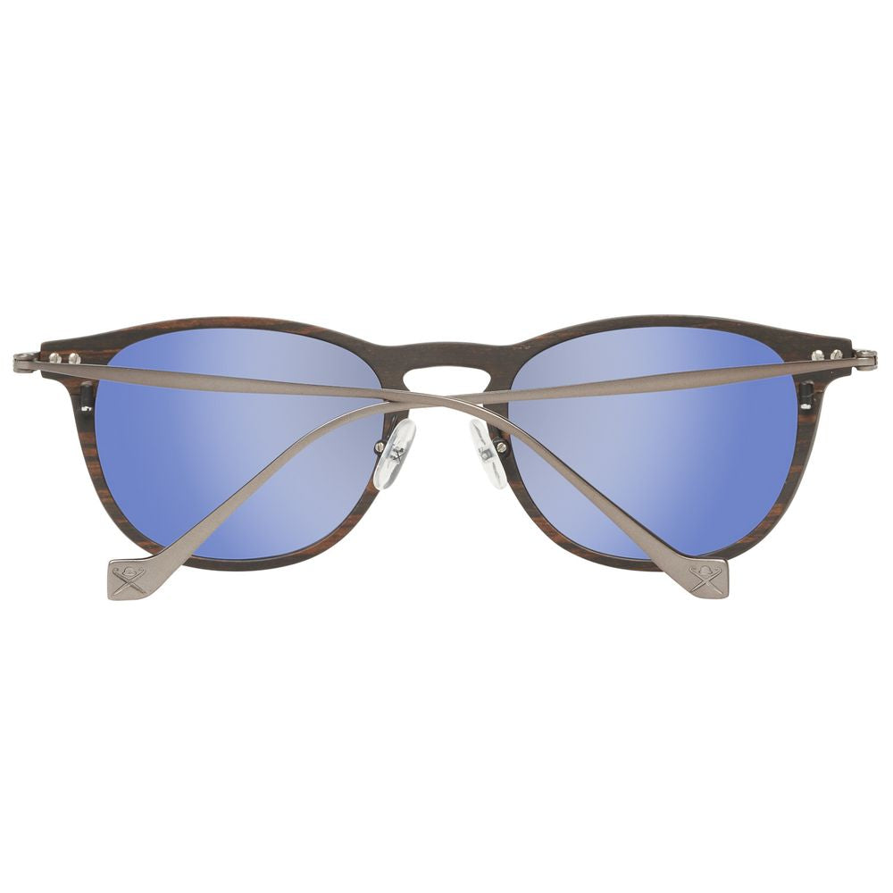 Hackett Brown Wood and Metal Sunglasses