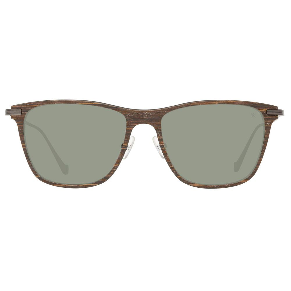 Hackett Brown Wood and Metal Sunglasses