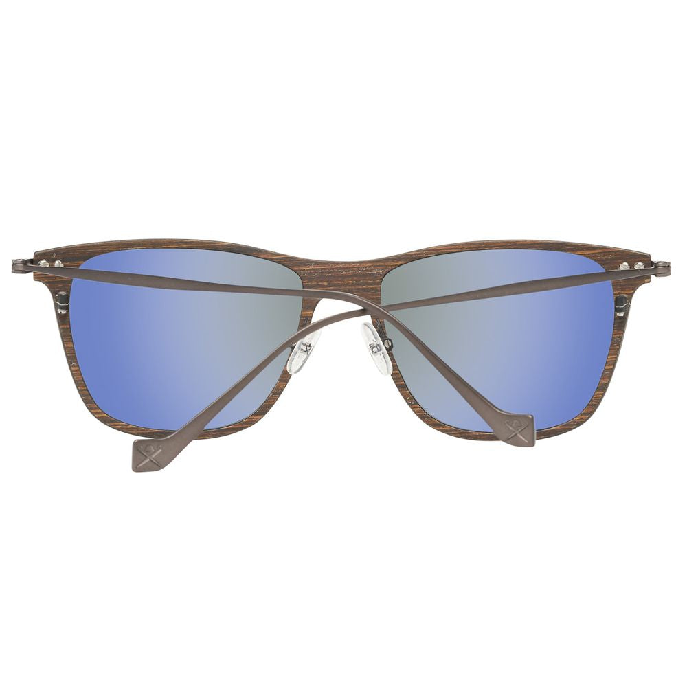 Hackett Brown Wood and Metal Sunglasses