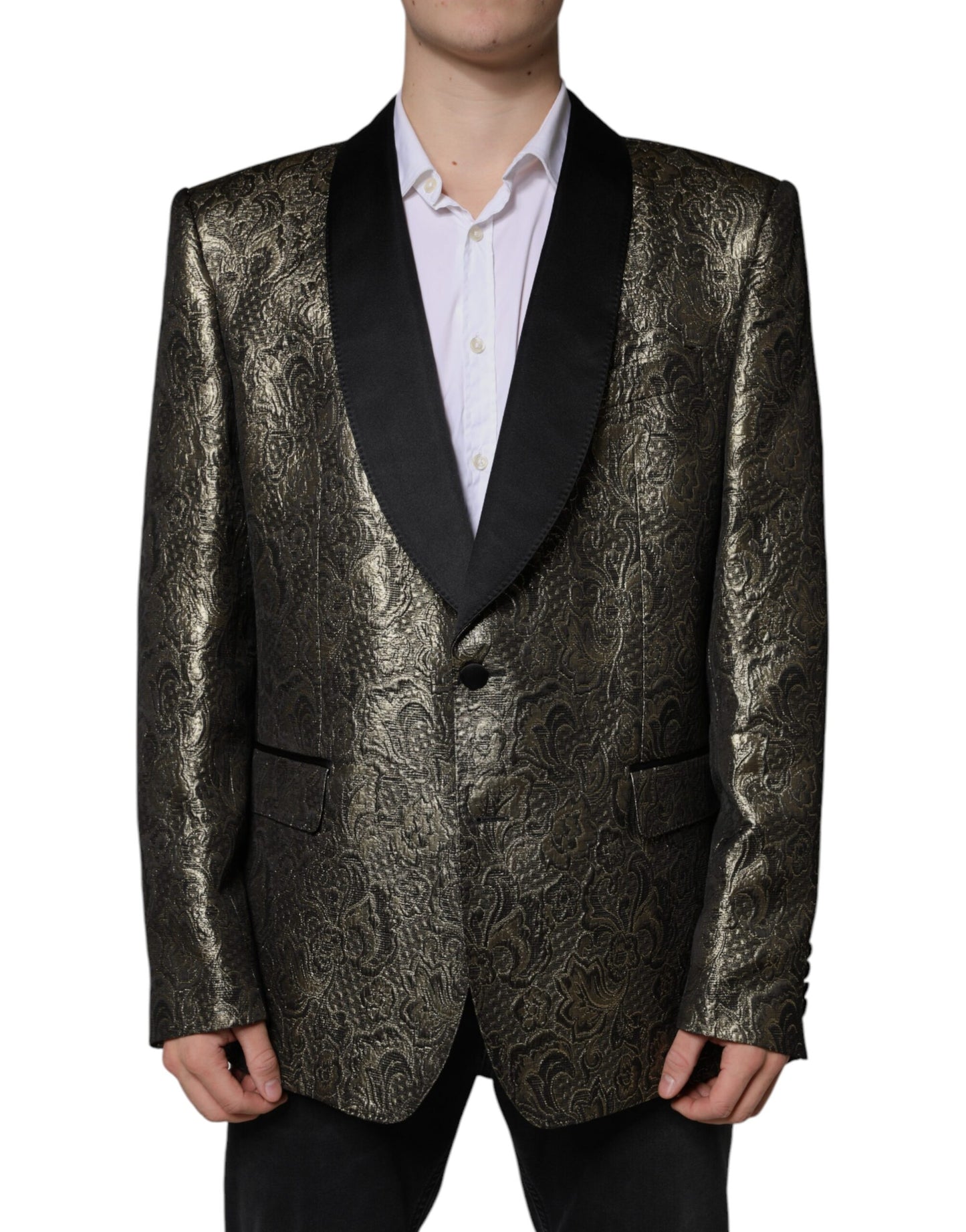 Dolce & Gabbana Gold SICILIA Jacquard-Mantel einreihig Blazer