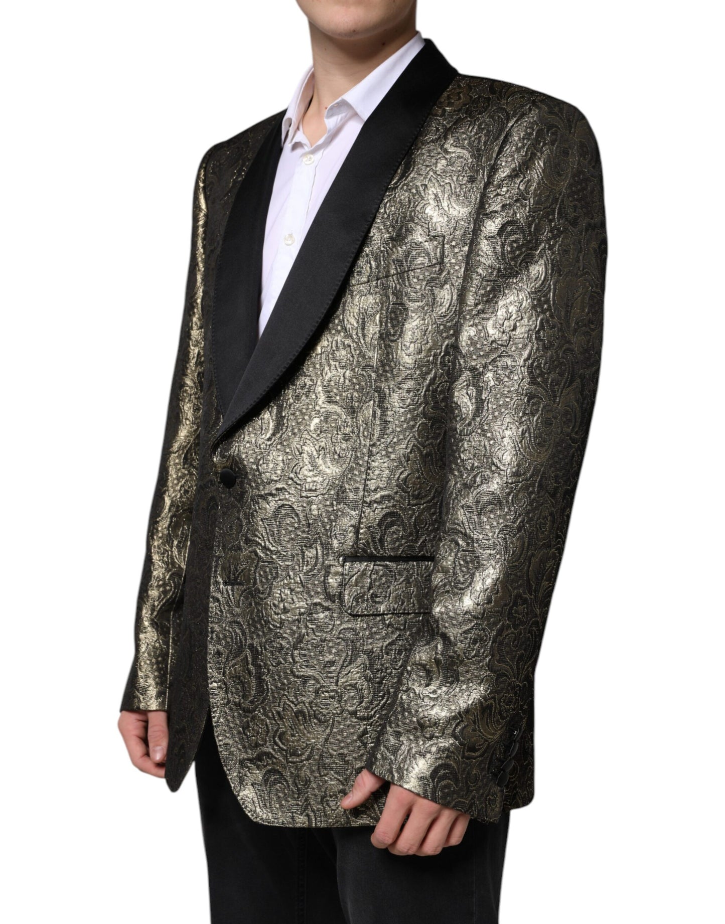 Dolce & Gabbana Gold SICILIA Jacquard-Mantel einreihig Blazer