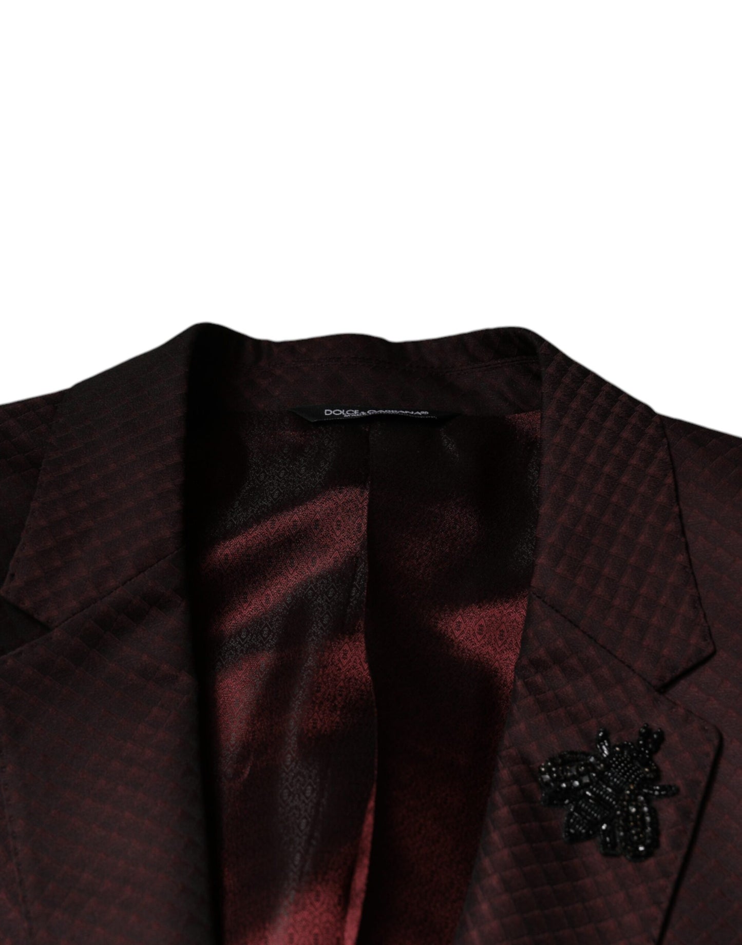 Dolce & Gabbana Maroon Deck Card Crown 2 Piece Formal Suit