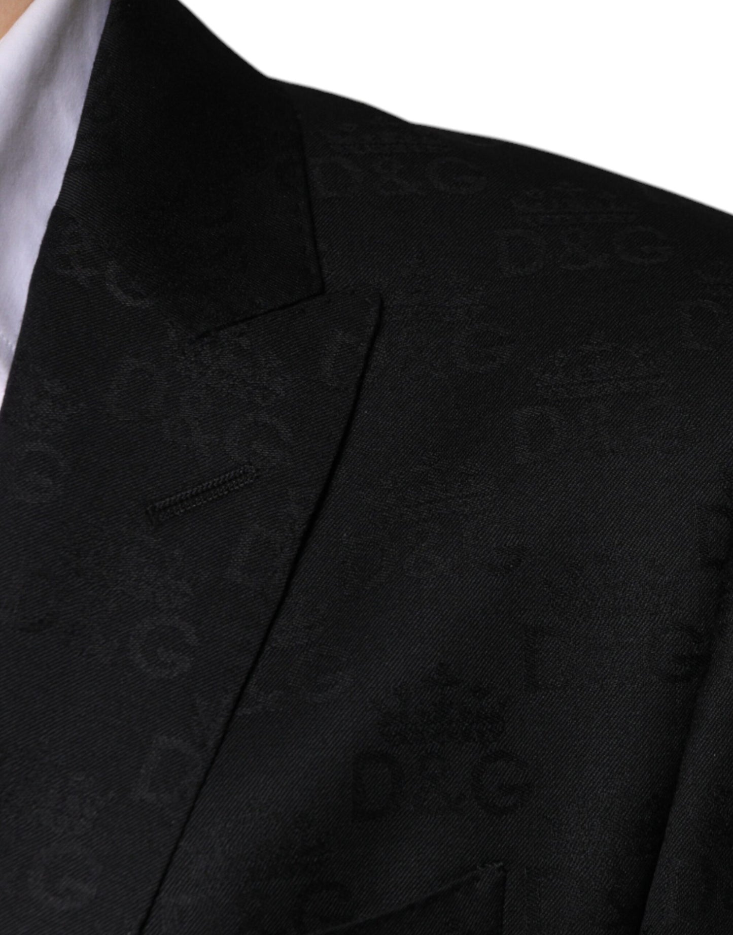 Dolce & Gabbana Schwarzer einreihiger formeller Blazer aus Wolle