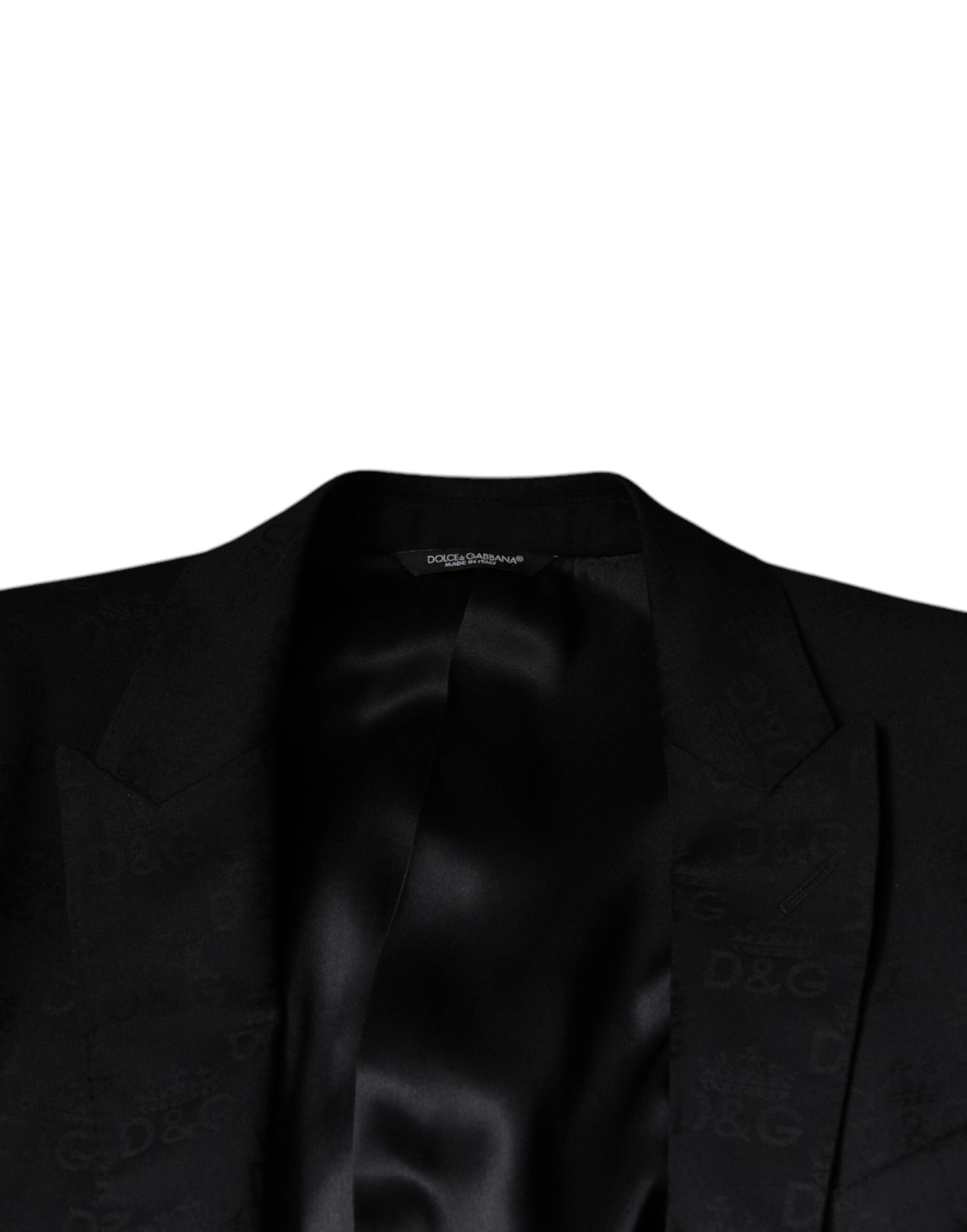 Dolce & Gabbana Schwarzer einreihiger formeller Blazer aus Wolle