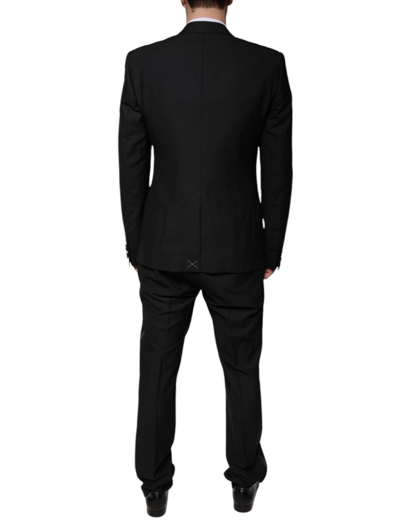 Dolce & Gabbana Schwarzer Wollanzug 3 Stück Slim Fit Formal Suit