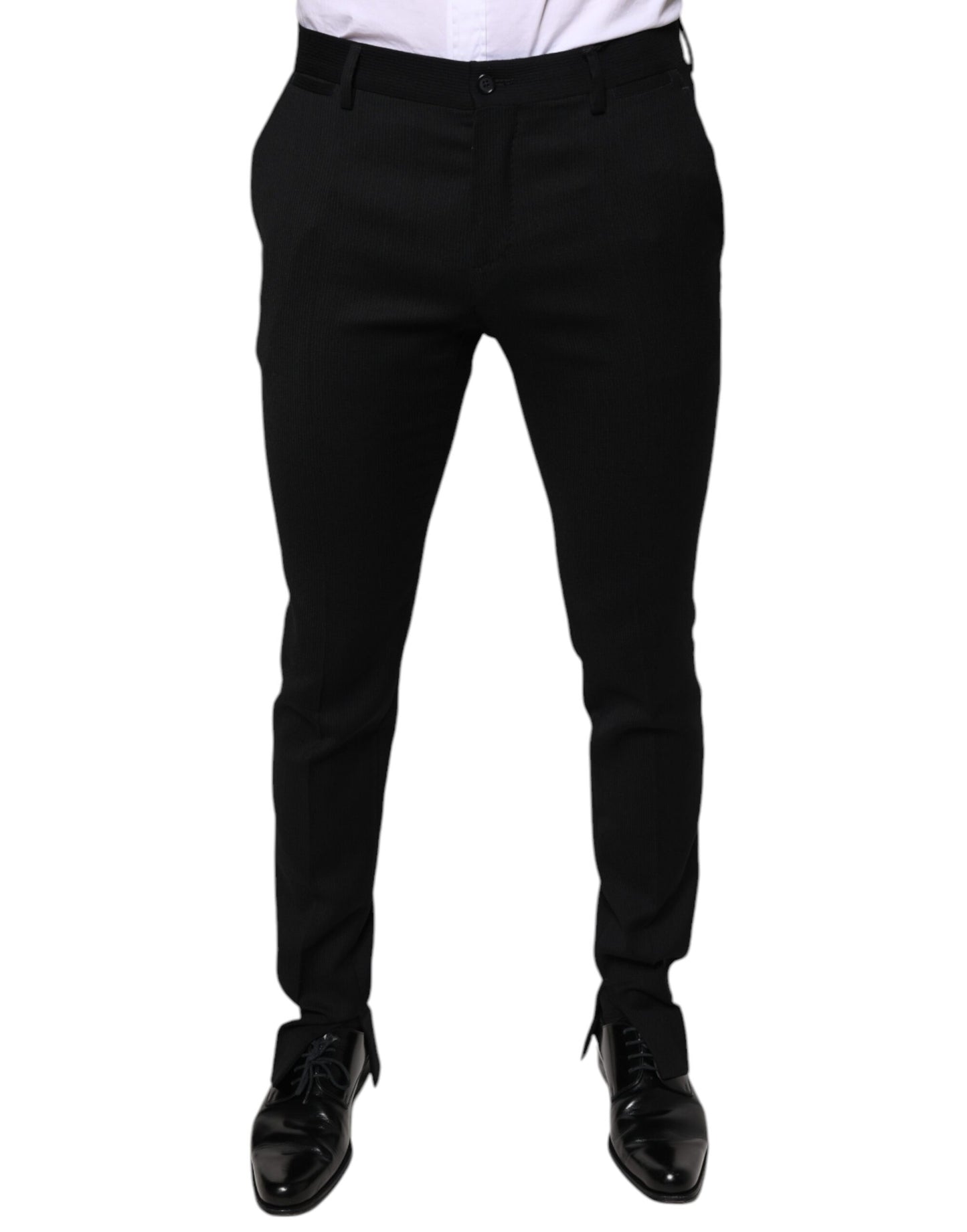 Dolce & Gabbana Schwarze Wolle Skinny Formal Dress Pants