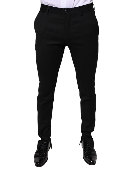 Dolce & Gabbana Schwarze Wolle Skinny Formal Dress Pants