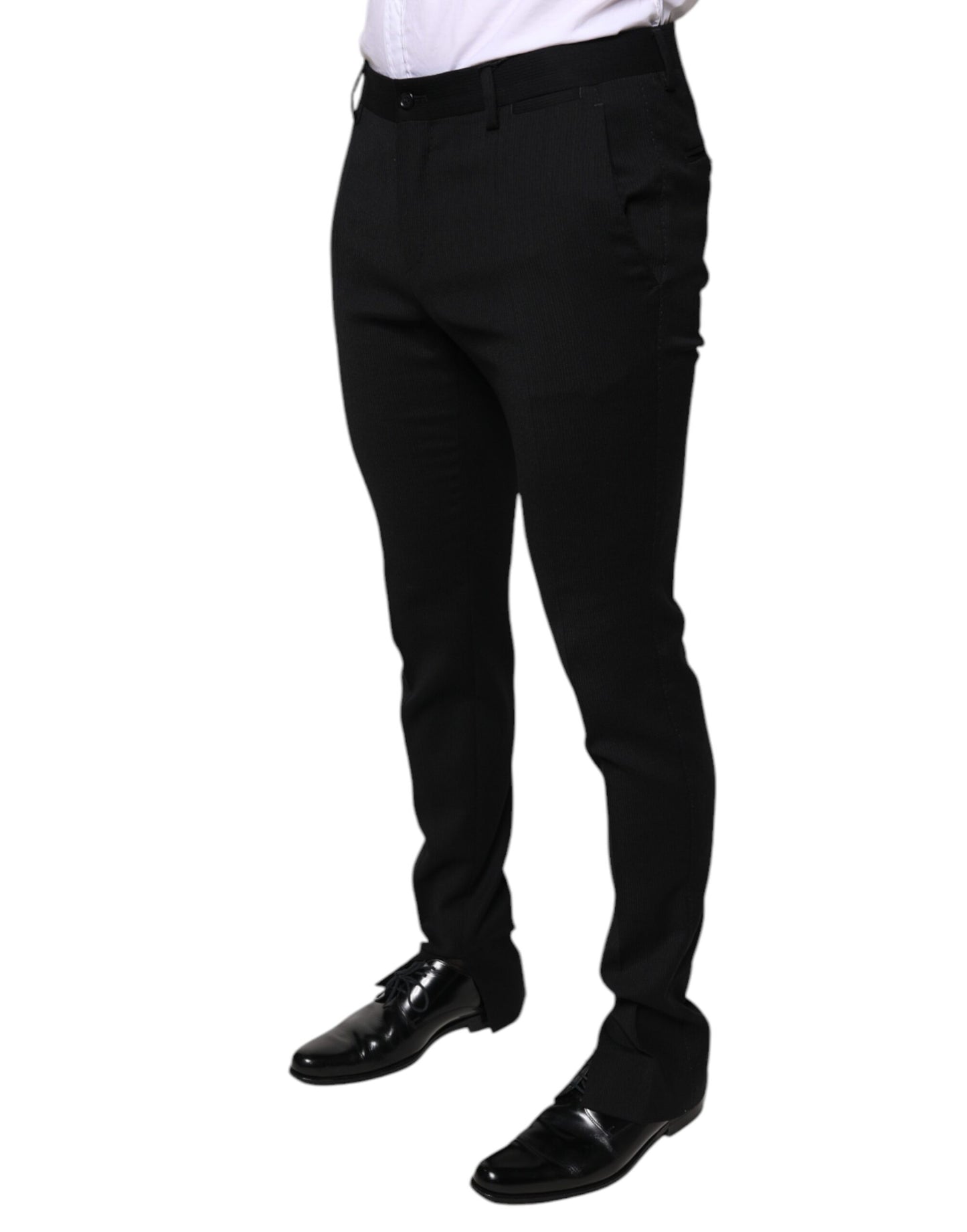 Dolce & Gabbana Schwarze Wolle Skinny Formal Dress Pants