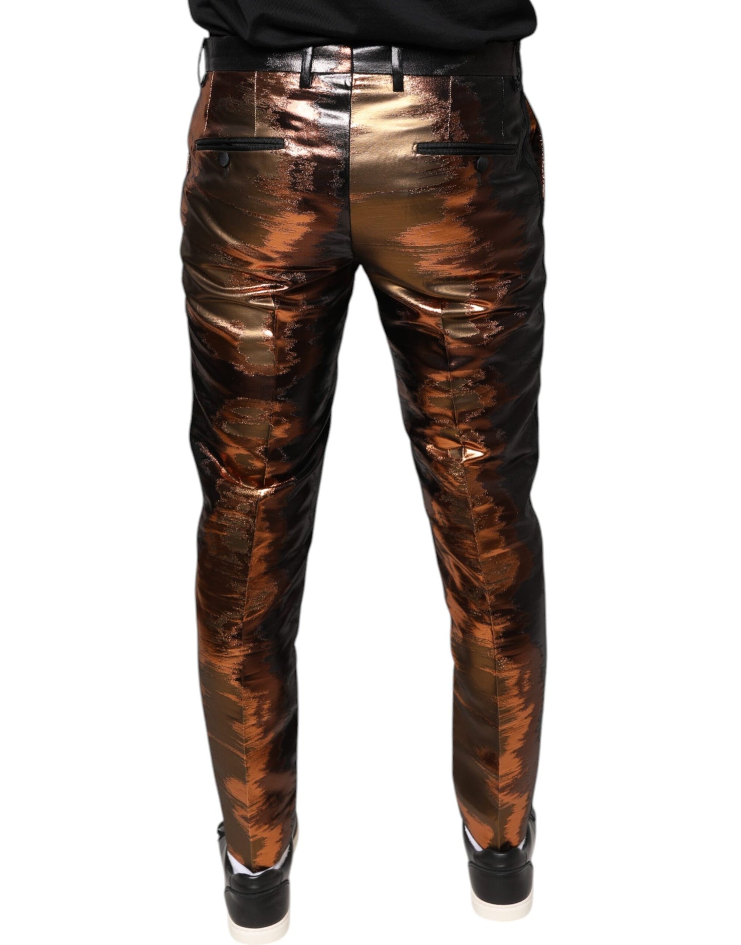 Dolce & Gabbana Multicolor Jacquard Skinny Herrenhose