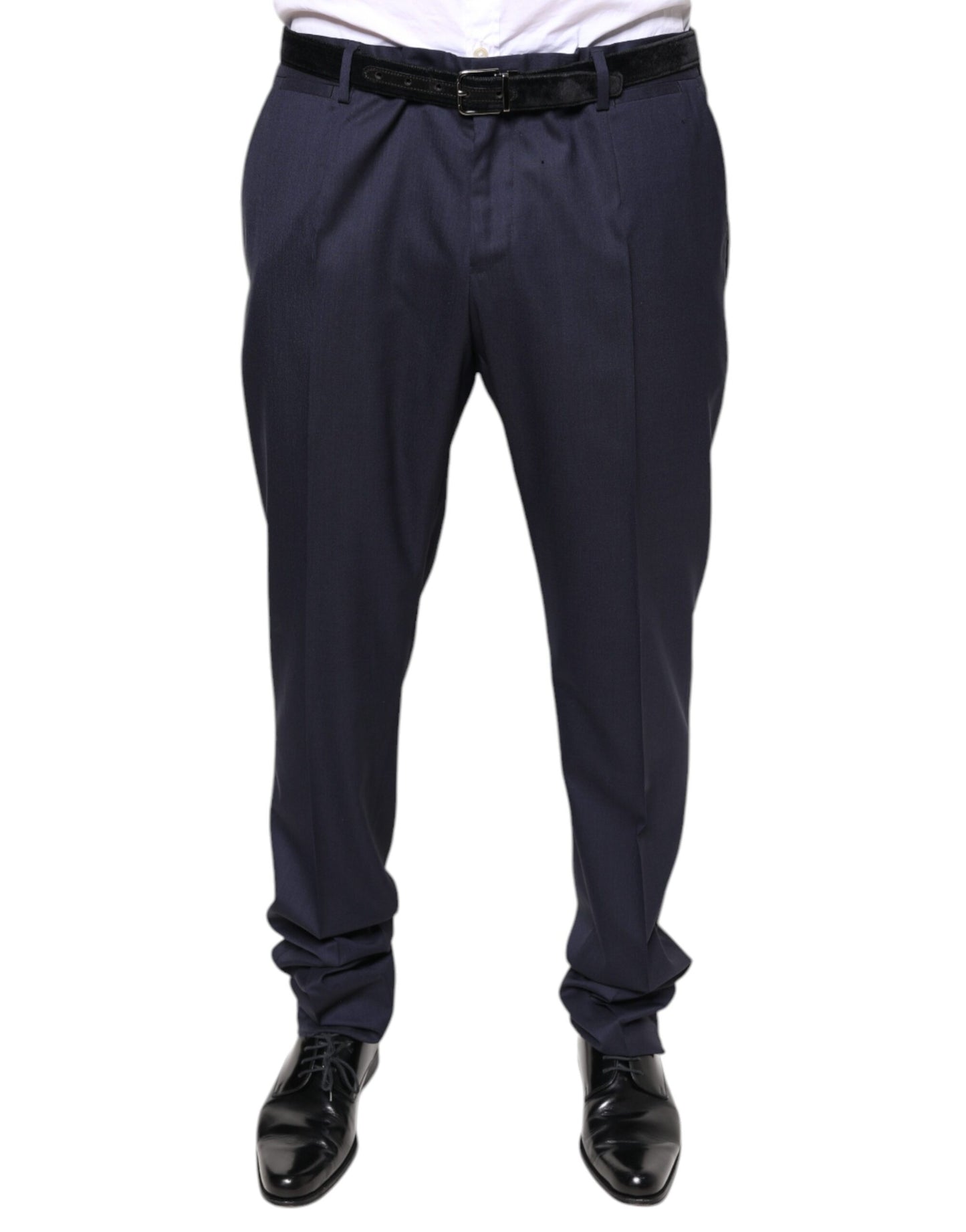 Dolce & Gabbana Blaue Wolle Skinny Formal Dress Pants