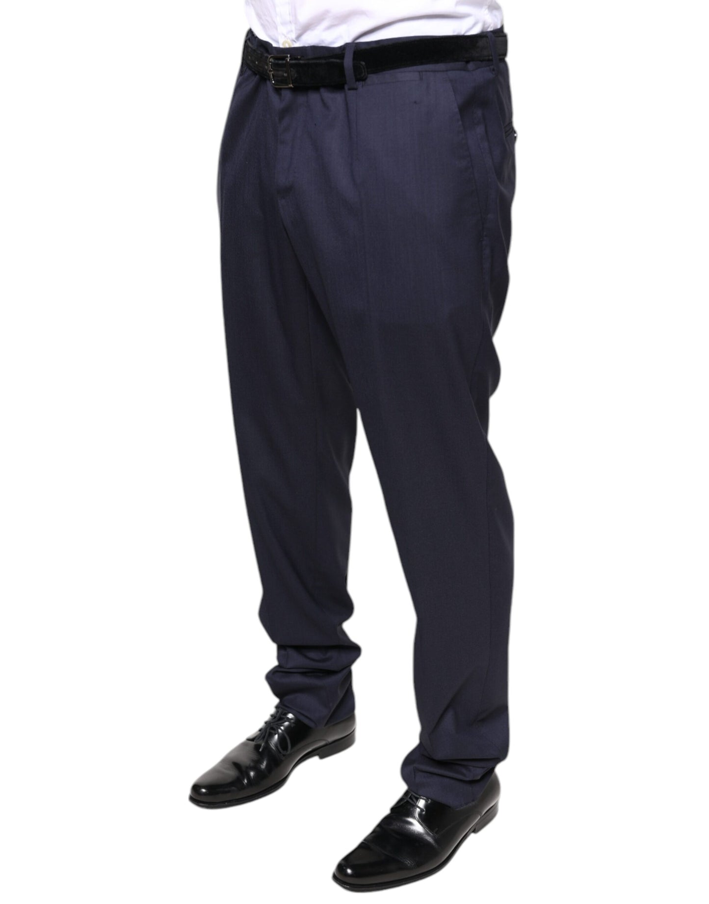 Dolce & Gabbana Blaue Wolle Skinny Formal Dress Pants