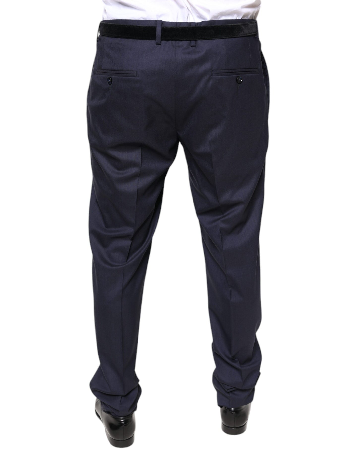 Dolce & Gabbana Blaue Wolle Skinny Formal Dress Pants