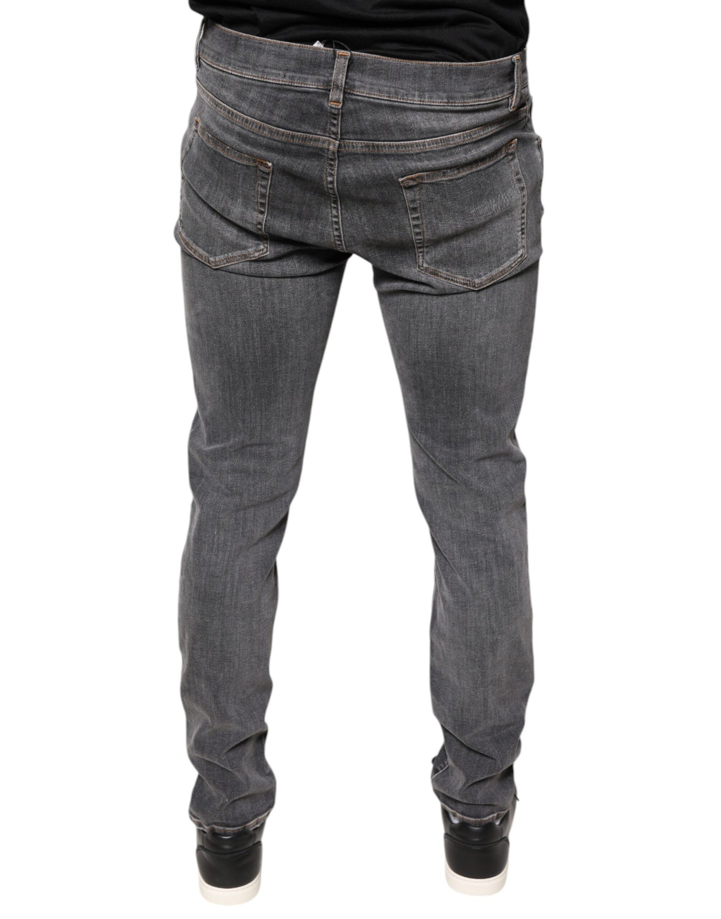 Dolce &amp; Gabbana Dark Gray Cotton Stretch Skinny Denim Jeans