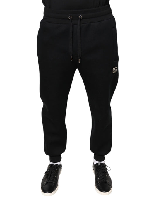 Dolce &amp; Gabbana Black Modal DG Logo Jogger Men Sweatpants Pants