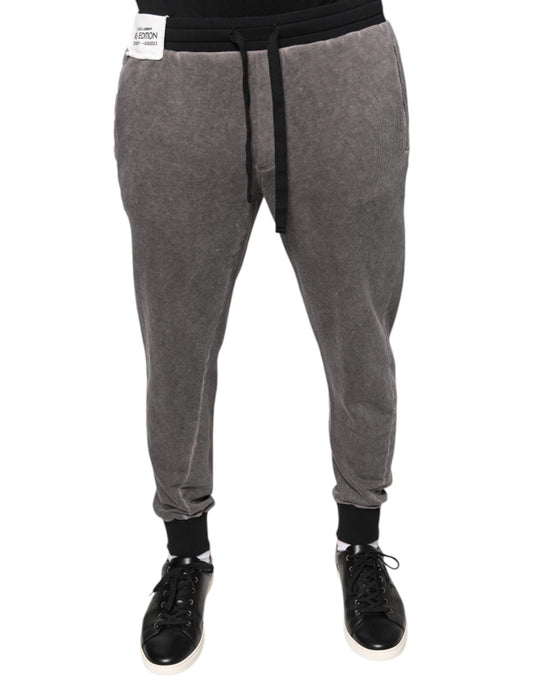 Dolce &amp; Gabbana Gray Cotton Jogger Jogging Pants