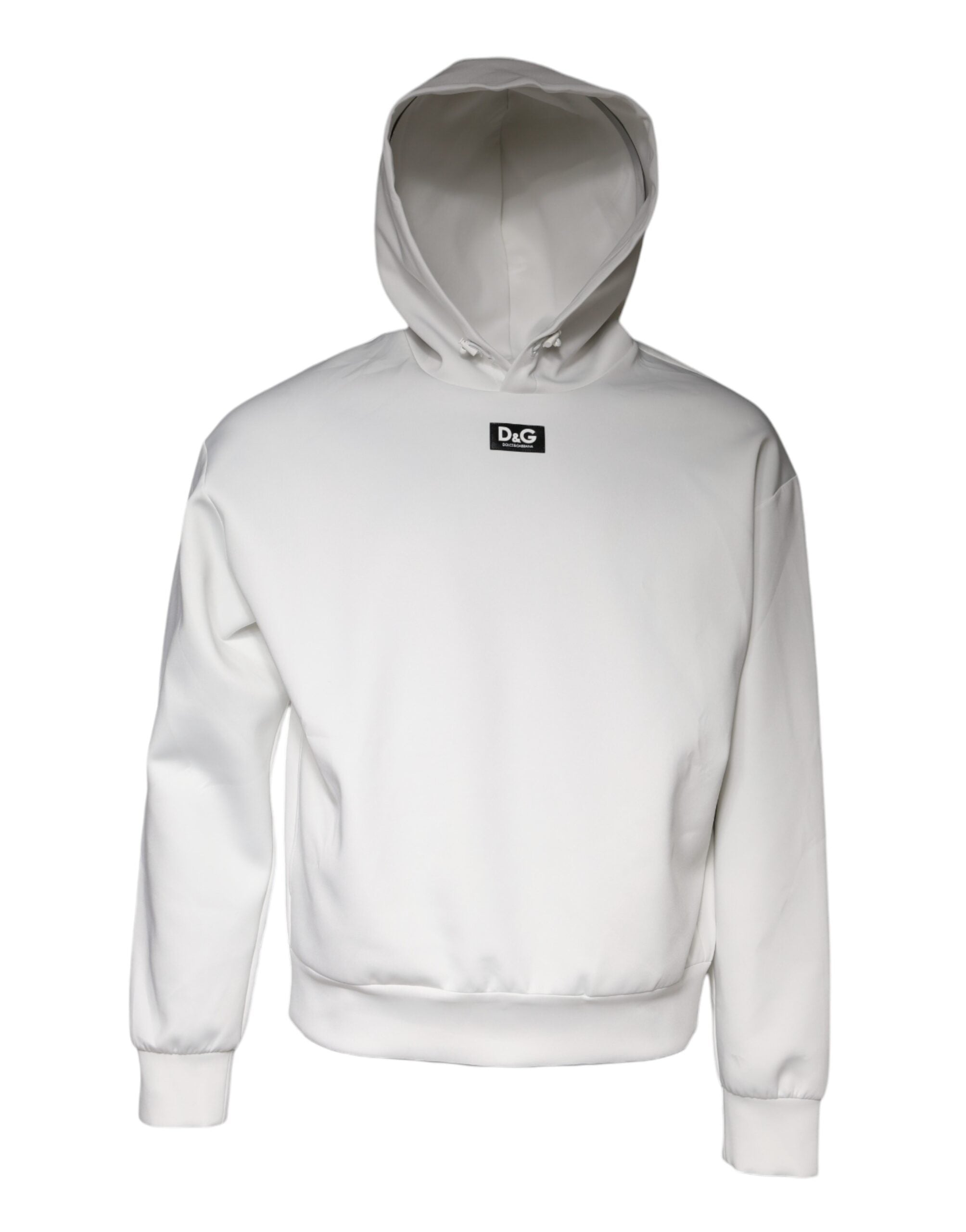 Dolce & Gabbana White D&G Logo Hooded Men Sweatshirt