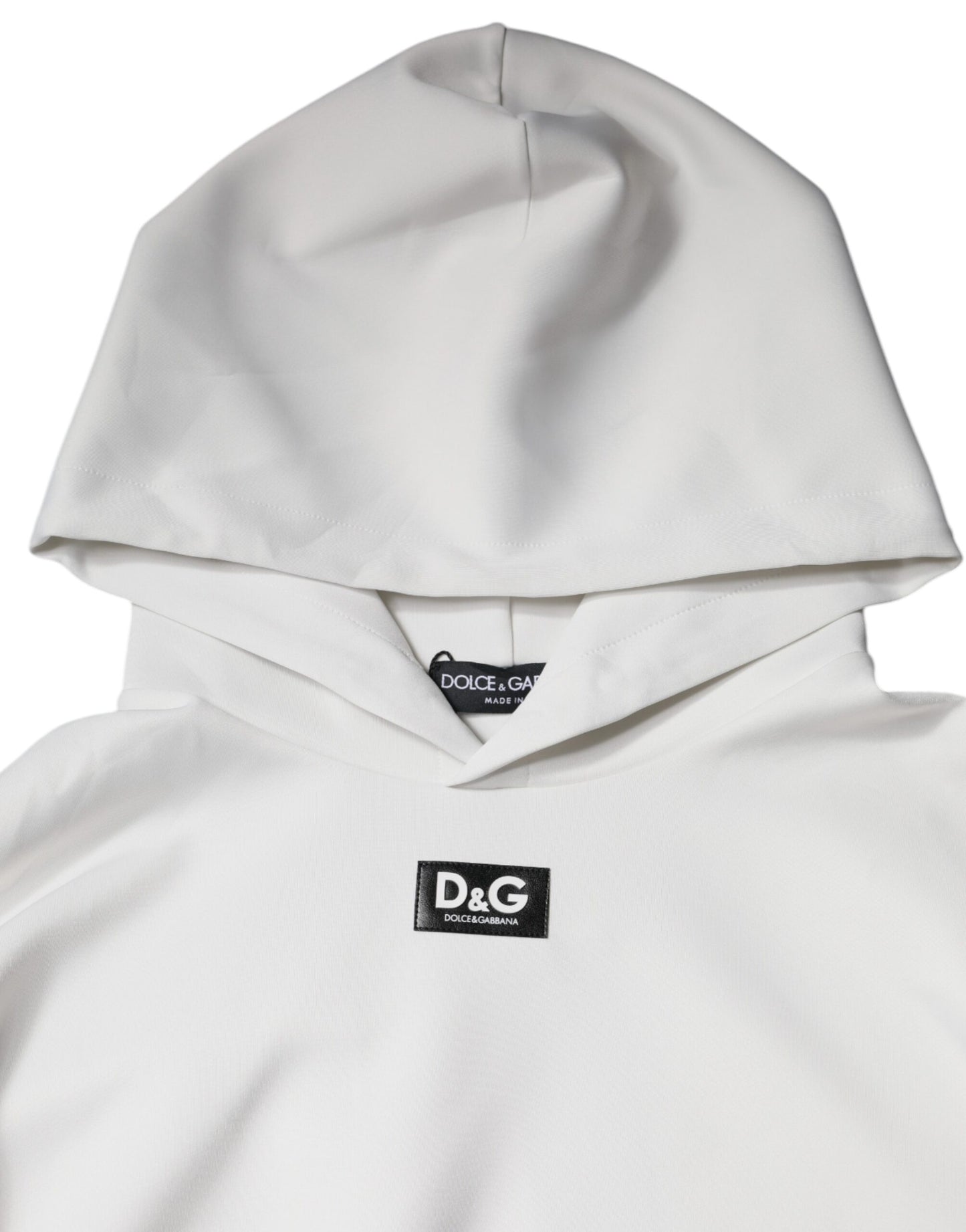 Dolce &amp; Gabbana White D&amp;G Logo Hooded Men Sweatshirt Sweater