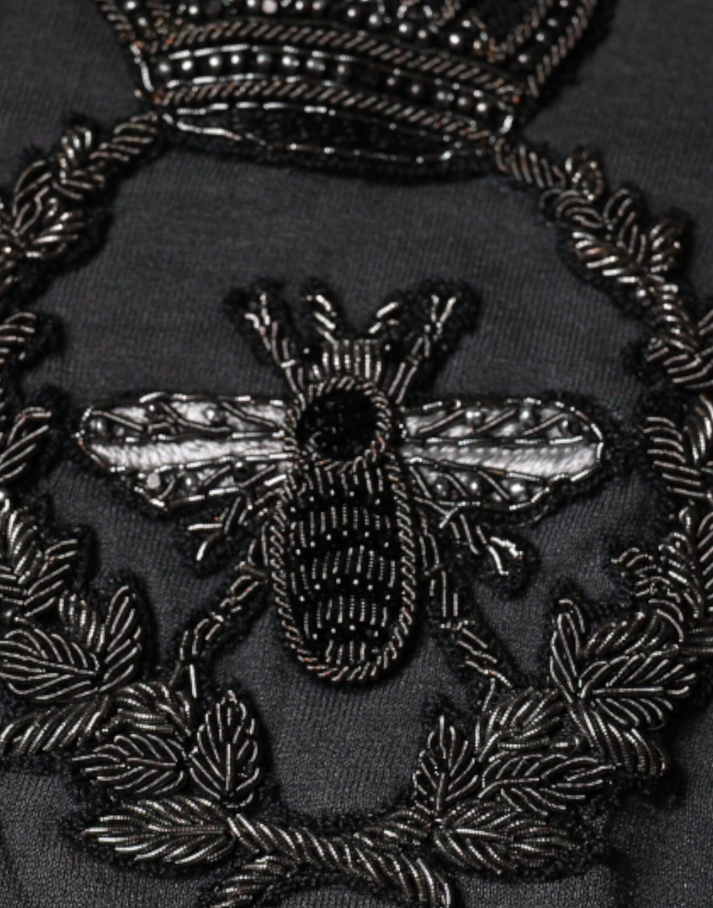 Dolce &amp; Gabbana Grey Crown Bee Embroidery -neulepusero