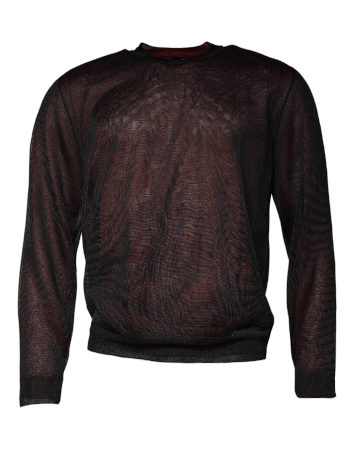 Dolce &amp; Gabbana Maroon Polyester Crew Neck -neulepusero