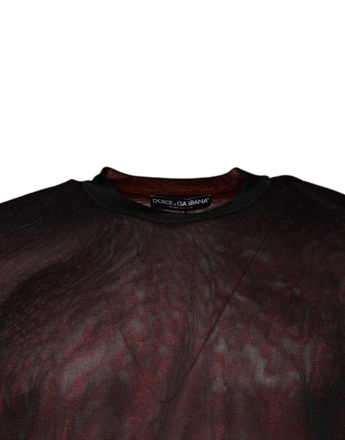 Dolce &amp; Gabbana Maroon Polyester Crew Neck -neulepusero