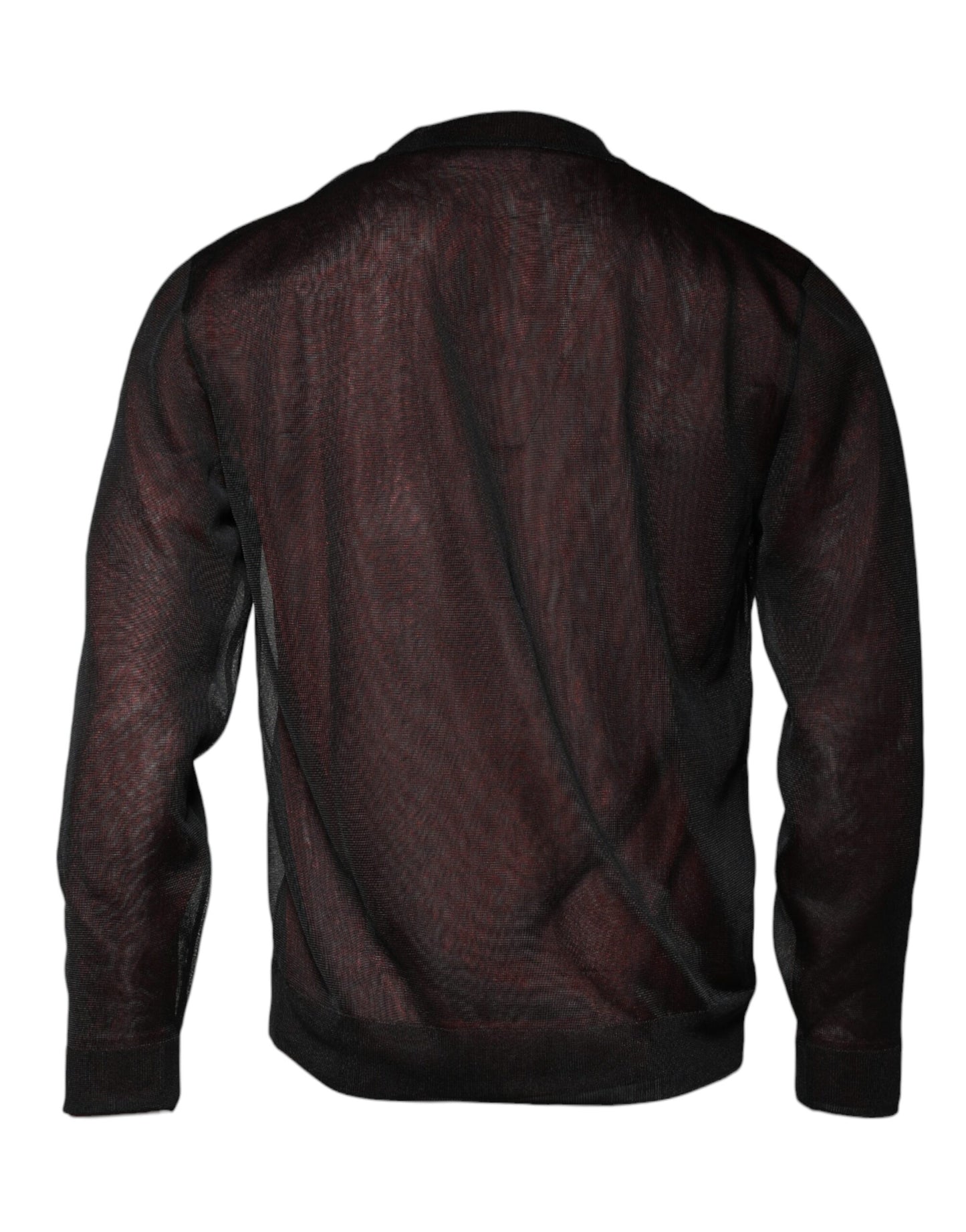 Dolce &amp; Gabbana Maroon Polyester Crew Neck -neulepusero