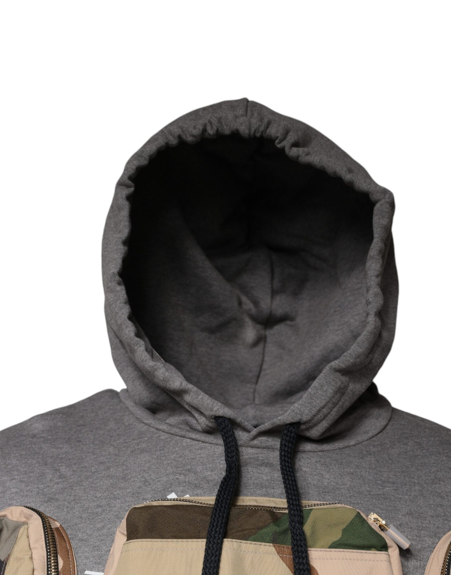 Dolce &amp; Gabbana Gray Pocket Cotton Hooded Sweatshirt Sweater