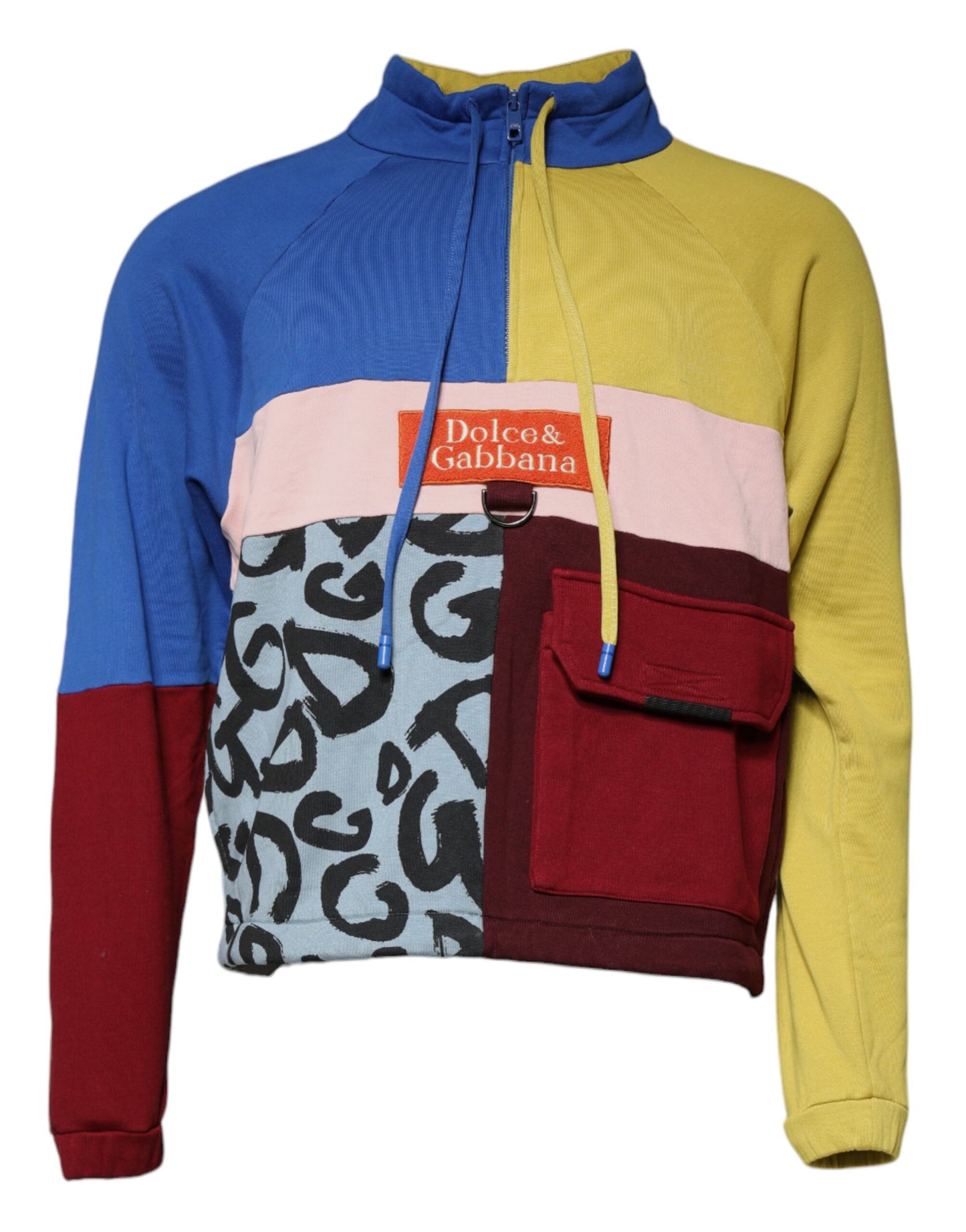 Dolce & Gabbana Multicolor Patchwork Männer Sweatshirt Pullover