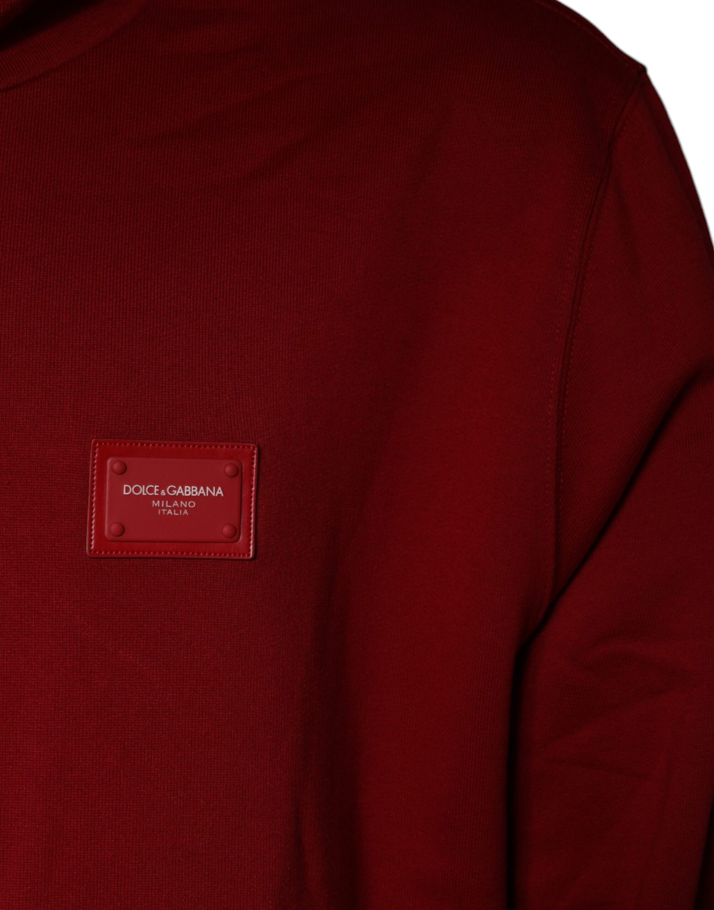 Dolce &amp; Gabbana Red Logo Plaque hupullinen villapaita