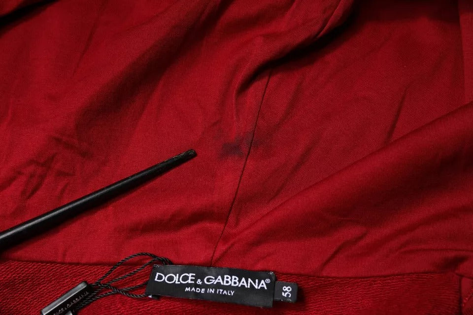 Dolce &amp; Gabbana Red Logo Plaque hupullinen villapaita