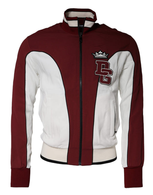 Dolce &amp; Gabbana Red White Logo Full Zip collegepaita