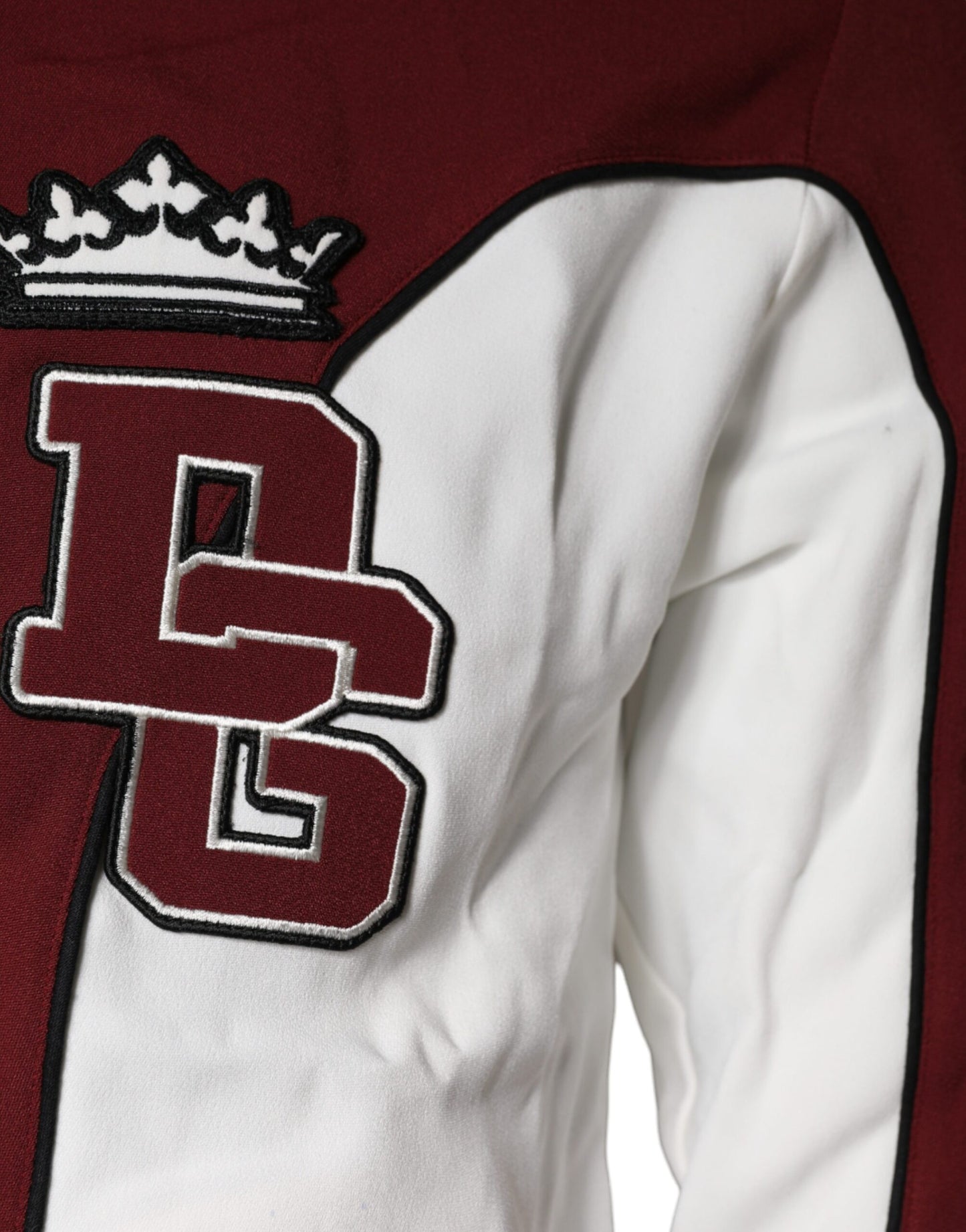 Dolce &amp; Gabbana Red White Logo Full Zip Sweatshirt Sweater