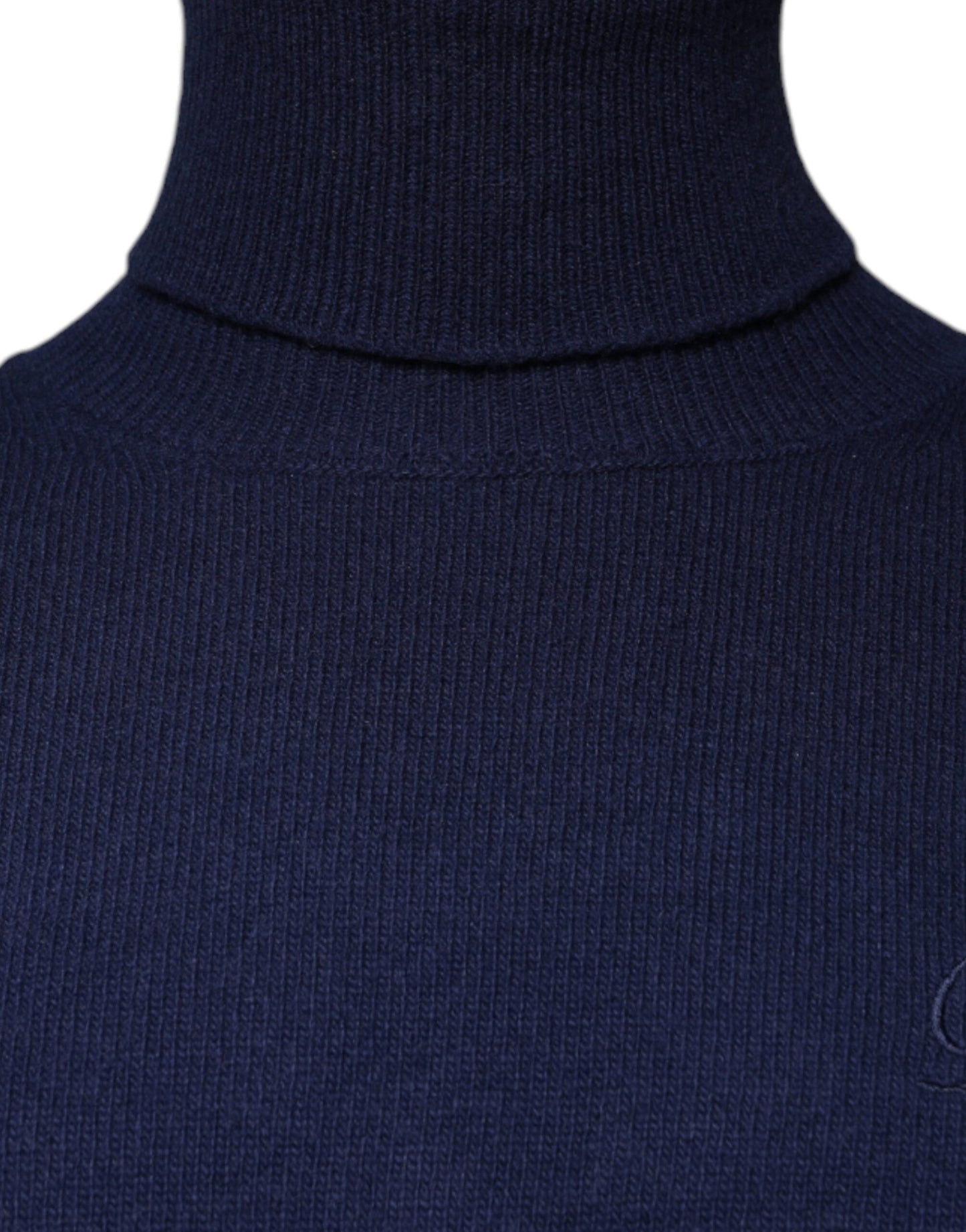 Dolce & Gabbana Blauer Wollstrick-Rollkragenpullover