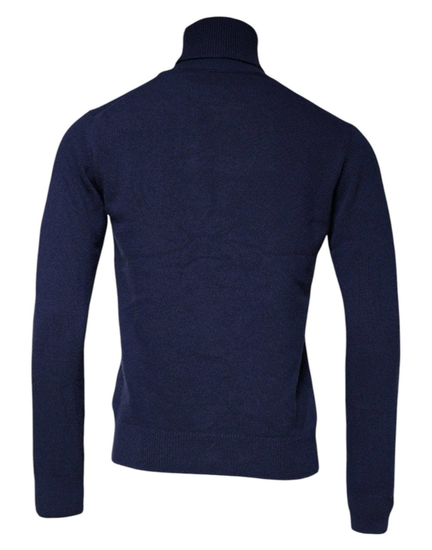 Dolce & Gabbana Blauer Wollstrick-Rollkragenpullover