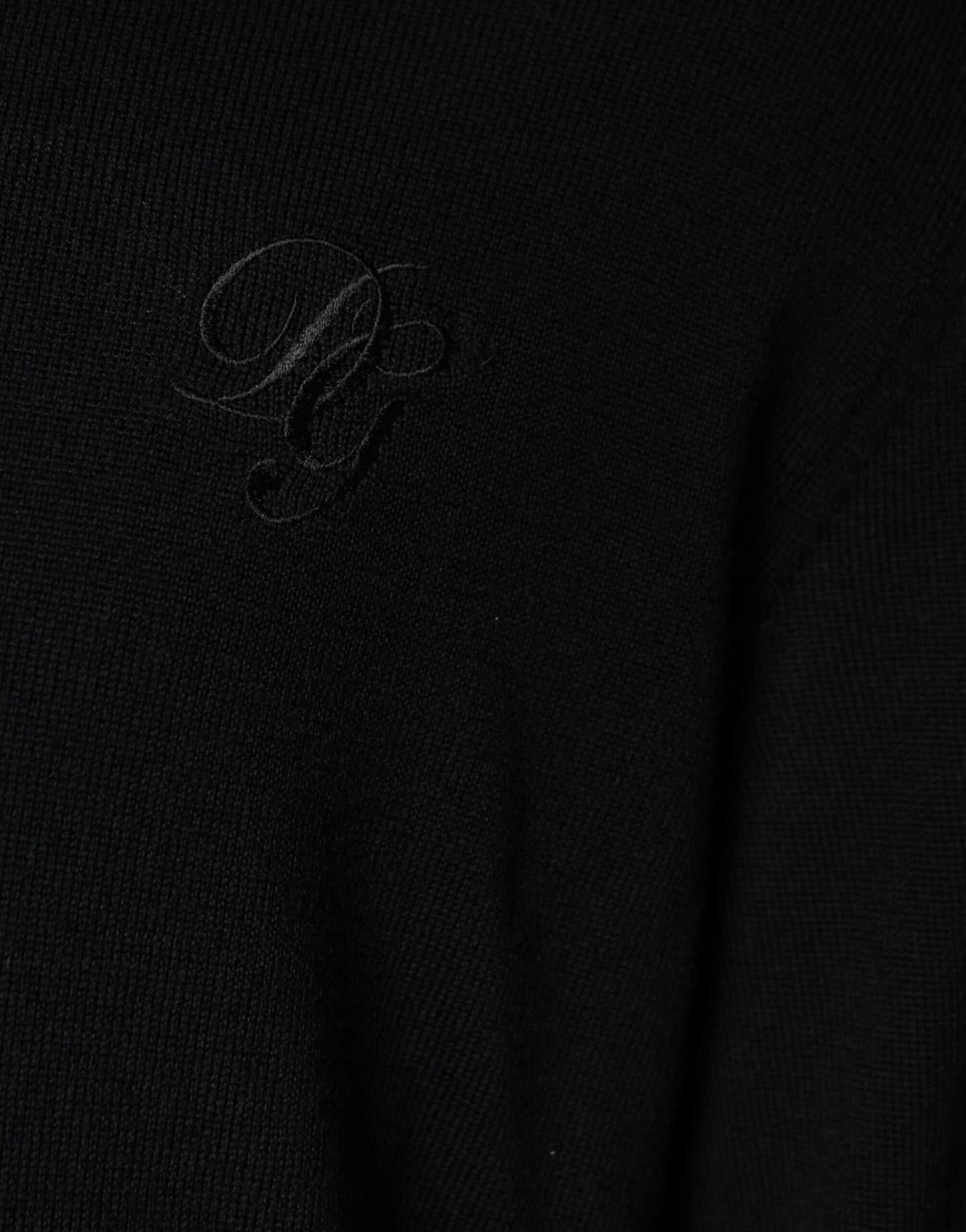 Dolce & Gabbana Schwarzer Pullover mit Rundhalsausschnitt aus Wollstrick